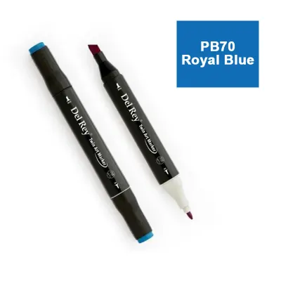 DEL REY TWIN MARKER PB70 ROYAL BLUE ÇİFT UÇLU GRAFİK KALEMİ MN-DR070 (Best)