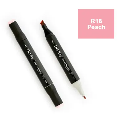 DEL REY TWIN MARKER R18 PEACH ÇİFT UÇLU GRAFİK KALEMİ MN-DR018 (Best)
