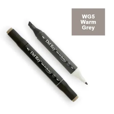 DEL REY TWIN MARKER WG5 WARM GREY ÇİFT UÇLU GRAFİK KALEMİ MN-DRWG5 (Best)