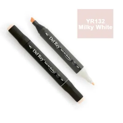 DEL REY TWIN MARKER YR132 MİLKY WHİTE ÇİFT UÇLU GRAFİK KALEMİ MN-DR132 (Best)