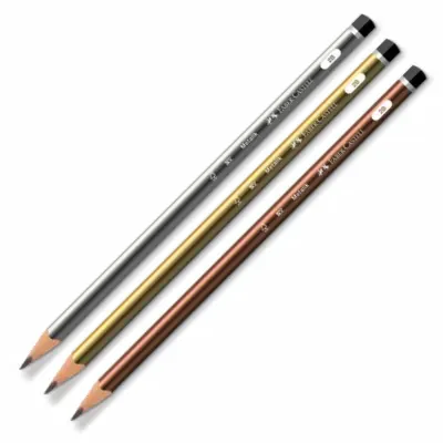 FABER METALİK MERCANLI KURŞUN KALEM ÜÇGEN 2B 321602 (Best)
