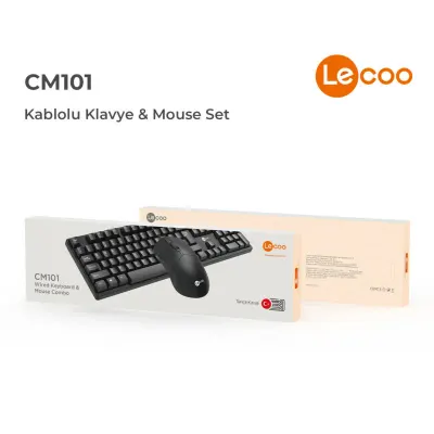 LECOO CM101 SİYAH KABLOLU KLAVYE &amp; MOUSE SET (Best)