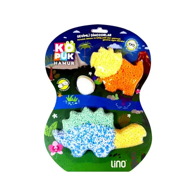 LİNO 153003 KURUMAYAN KÖPÜKLÜ OYUN HAMURU SEVİMLİ DİNOZORLAR (Best)