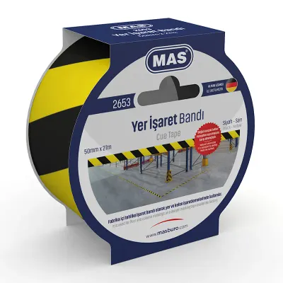 MAS 2653 50mmX27mt YER İŞARETLEME BANDI KIRMIZI-BEYAZ (Best)