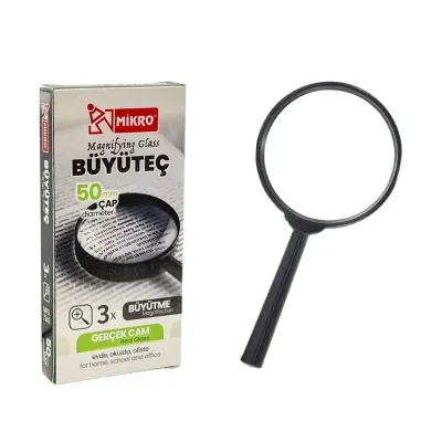 MİKRO MFG-7243-50 BÜYÜTEÇ 50MM GERÇEK CAM MAGNIFYING GLASS (Best)