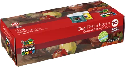 NOVA COLOR 10 RENK GUAJ BOYA ŞİŞE NC-114 (Best)