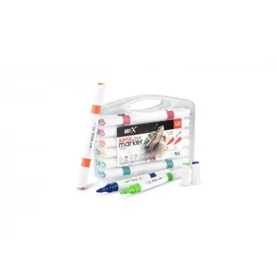 RICH ART-X AKRİLİK MARKER DUO ÇİFT UÇLU KALEM 12 Lİ SET KLM-18057 (Best)