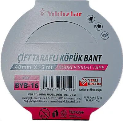 YILDIZLAR 48x5 ÇİFT TARAFLI KÖPÜK BANT BYB-16 (Best)