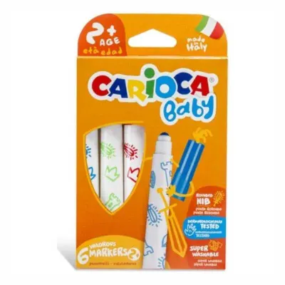 CARIOCA 6 RENK BABY JUMBO DAMGA KEÇELİ KALEM 42279 (Best)