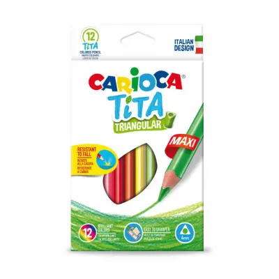 CARIOCA TITA 12 RENK ÜÇGEN KURU BOYA 42791 (Best)