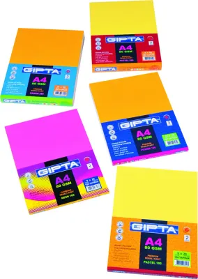 GIPTA FOTOKOPİ KAĞIDI RENKLİ A4 10 RENK 100 LÜ 1506