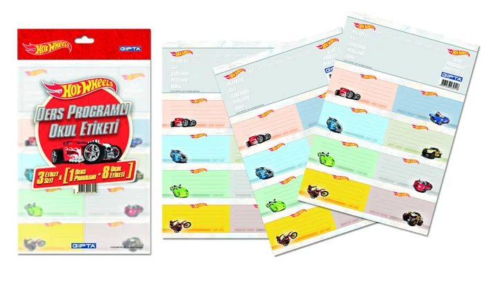 GIPTA OKUL ETİKETİ HOTWELS DERS PROGRAMLI 16x24 20 YP. 5411