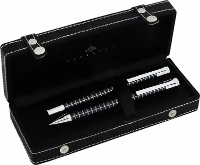 STEELPEN DOLMA KALEM+TÜKENMEZ KALEM SET ACTIVE SERİSİ SLAYT LAKE SİYAH 1008