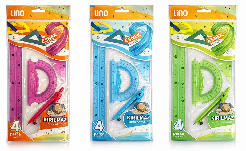 LİNO LC-002 ÇİZİM SETİ PERGELLİ FLEXIBLE 4'LÜ (Best)