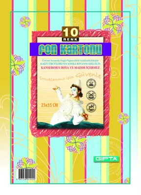 GIPTA FON KARTONU 25X35 10 RENK BLİSTERLİ 1451