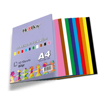 HERBOY ELİŞİ KAĞIDI A4 KARIŞIK 10'LU DOSYALI HRB-6679
