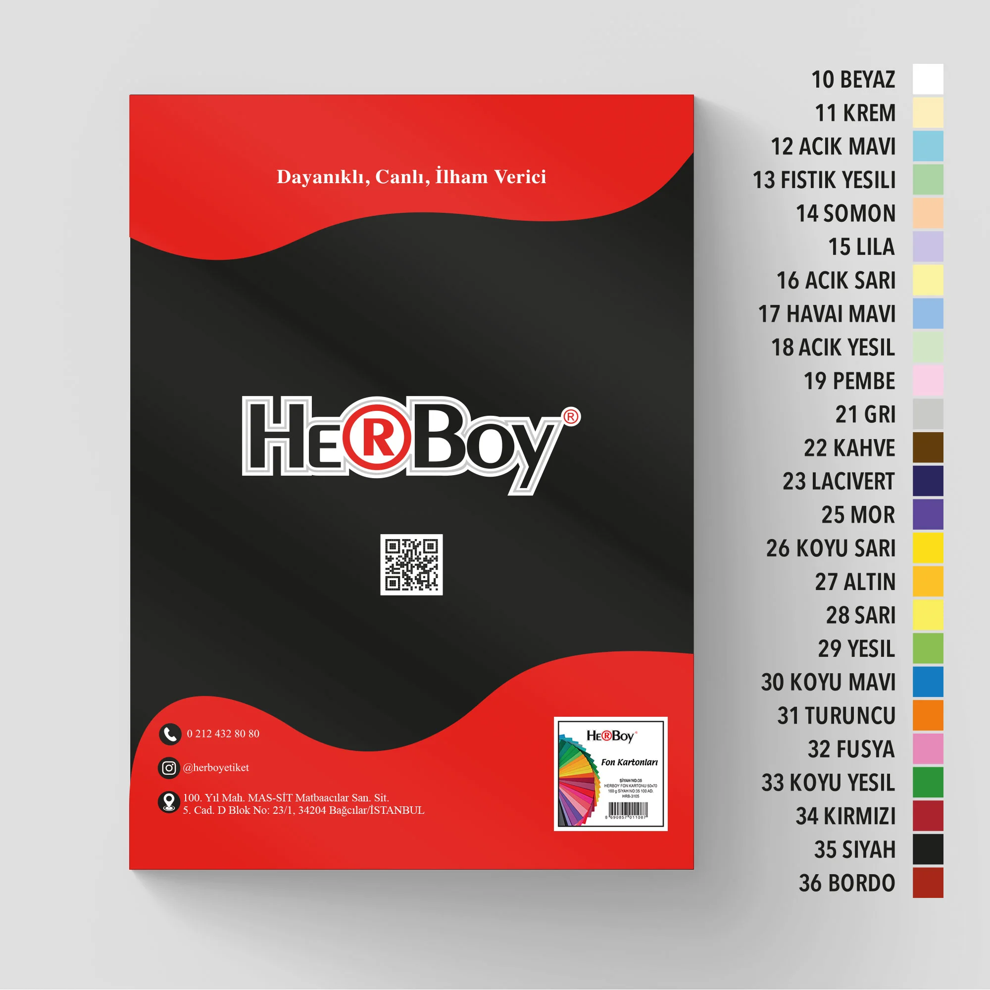 HERBOY FON KARTONU  35X50 160GR NO:35 SİYAH HRB-3076