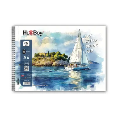 HERBOY A4 300 GR 12 Lİ SPİRALLİ  ART SULU BOYA DEFTERİ  HRB-39623