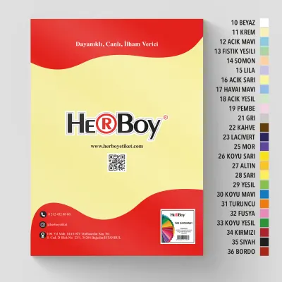 HERBOY FON KARTONU 50X70 160GR AÇIK SARI NO:16 HRB-3111