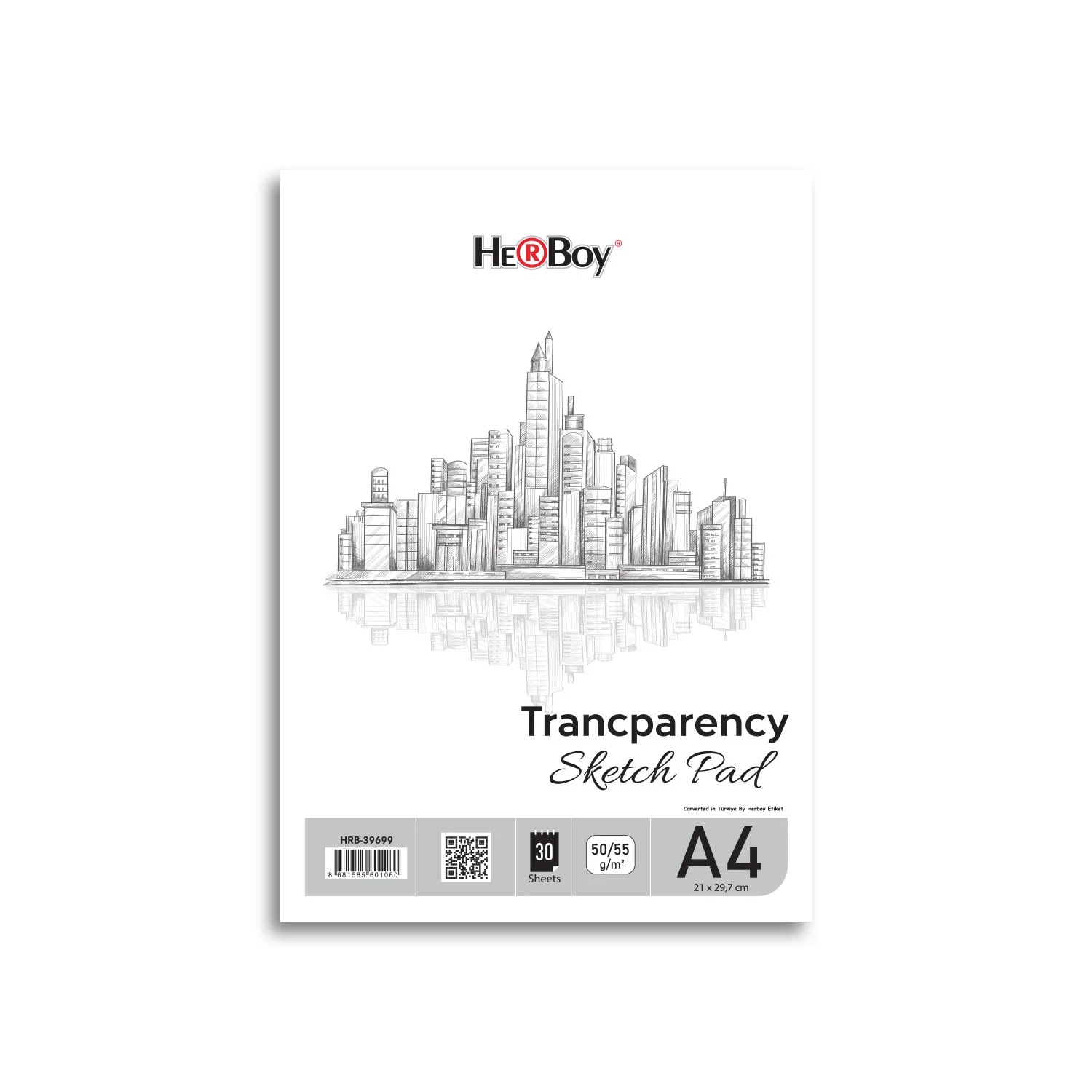 HERBOY ESKİZ SPİRALLİ BLOK 50/55G A4 30'LU  HRB-39699