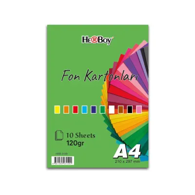 HERBOY FON KARTONU 120 GR A4 10 LU POŞET KARIŞIK  HRB-3159