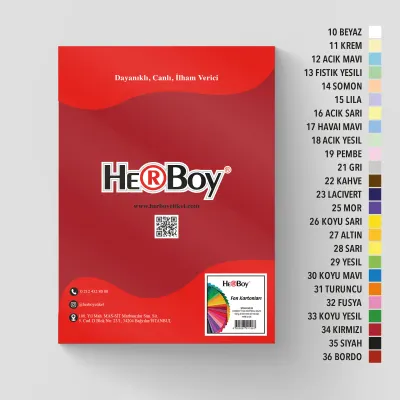 HERBOY FON KARTONU 25X35 160GR NO:34 KIRMIZI HRB-3744