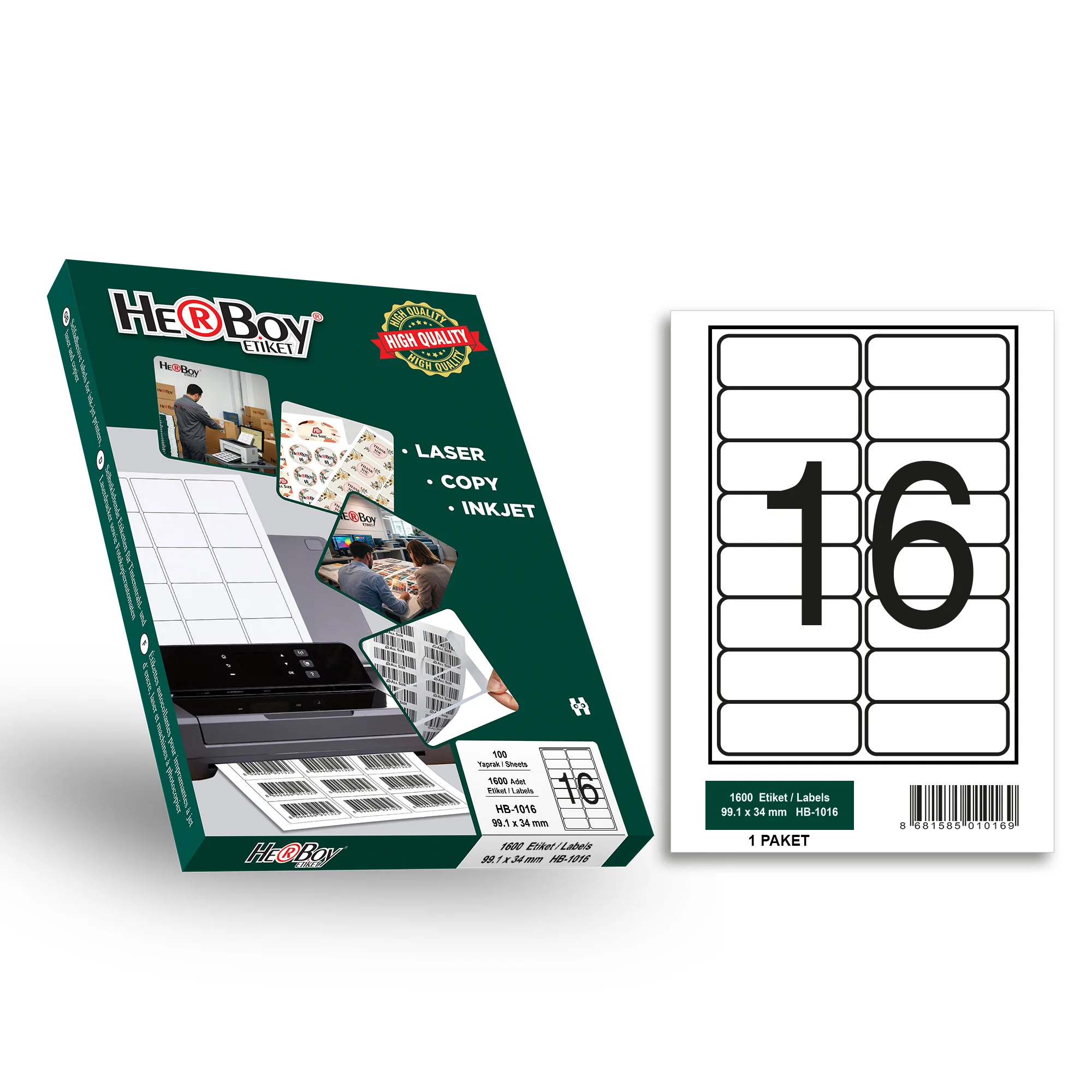 HERBOY LAZER ETİKET 99.1 X 34 MM - HB-10160 HB-1016