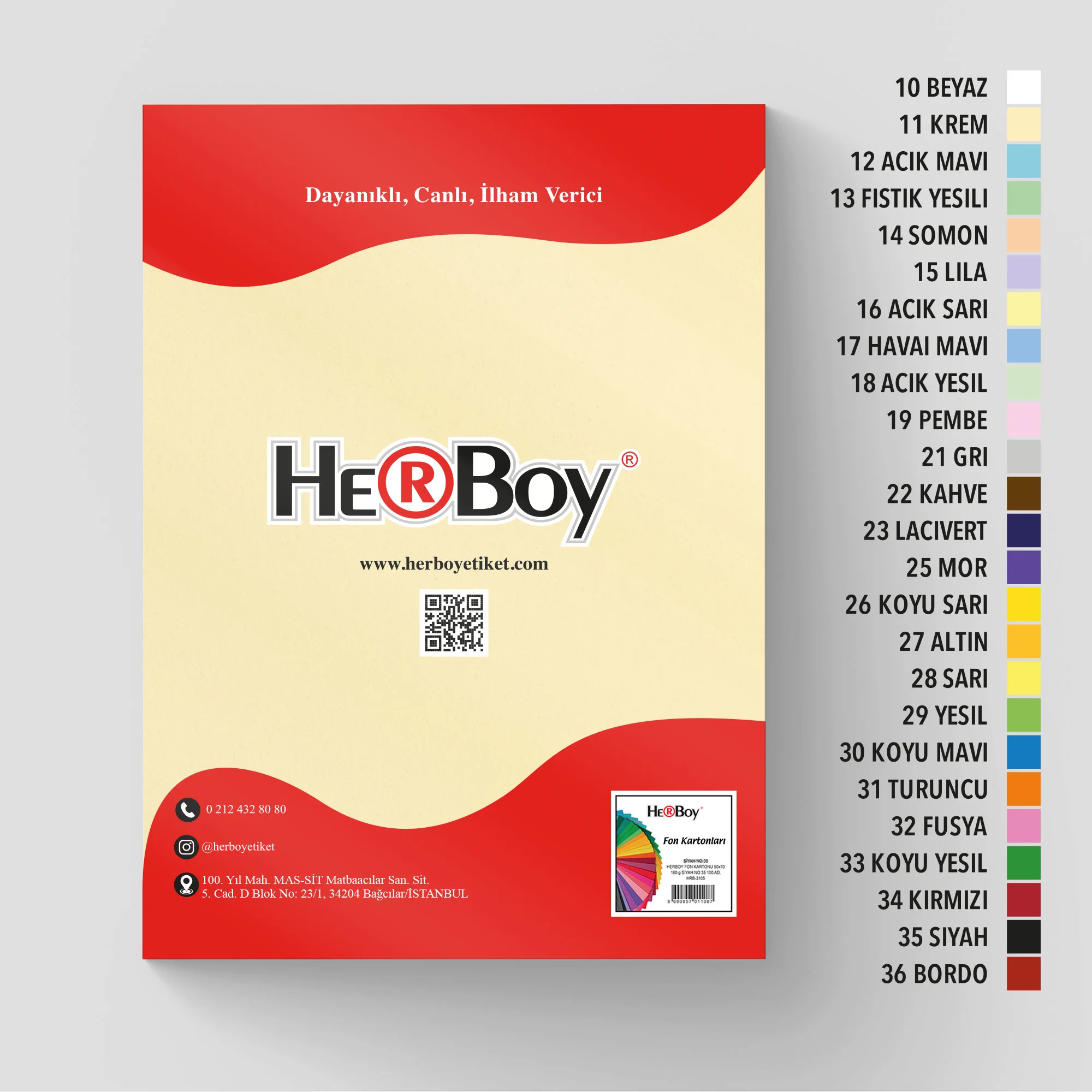 HERBOY FON KARTONU  35X50 160GR NO:11 KREM HRB-3052