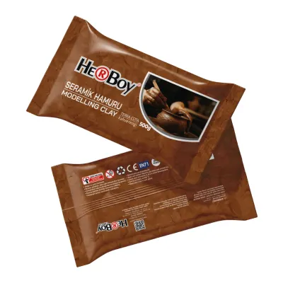 HERBOY SERAMİK HAMURU KAHVERENGİ 500GR  HRB-3504