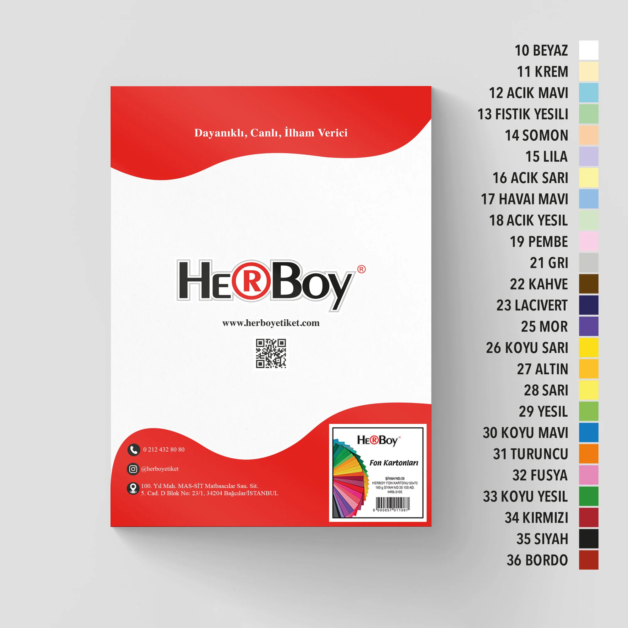 HERBOY FON KARTONU A4 160GR NO:10 BEYAZ HRB-2997
