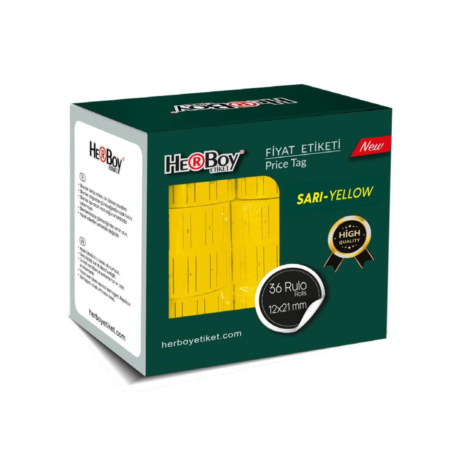HERBOY HERBOY  SARI FİYAT ETİKETİ 12X21- 36 AD.  HRB-141