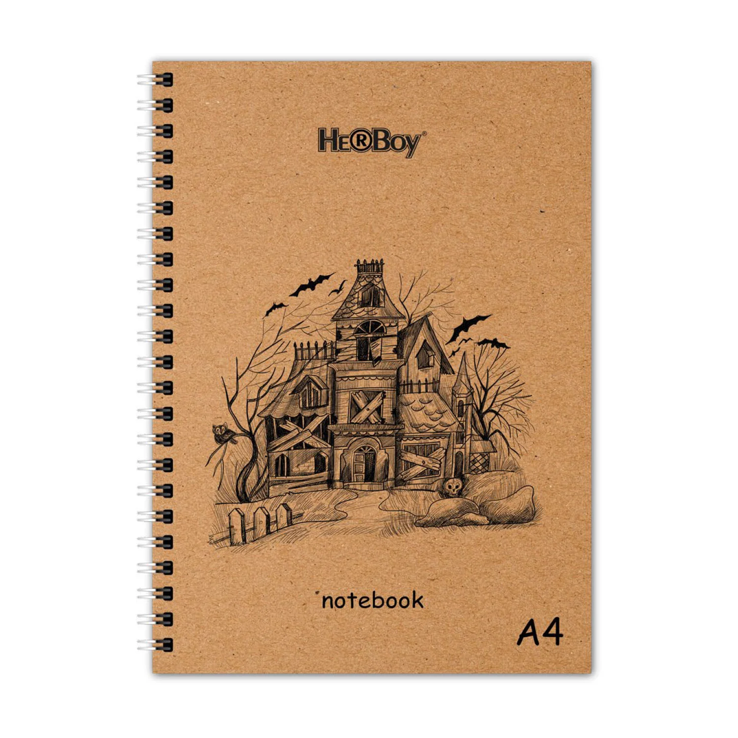 HERBOY KRAFT SERT KAPAK SPİRALLİ ÇİZGİLİ DEFTER 70GR A4 80 Lİ  HRB-3220