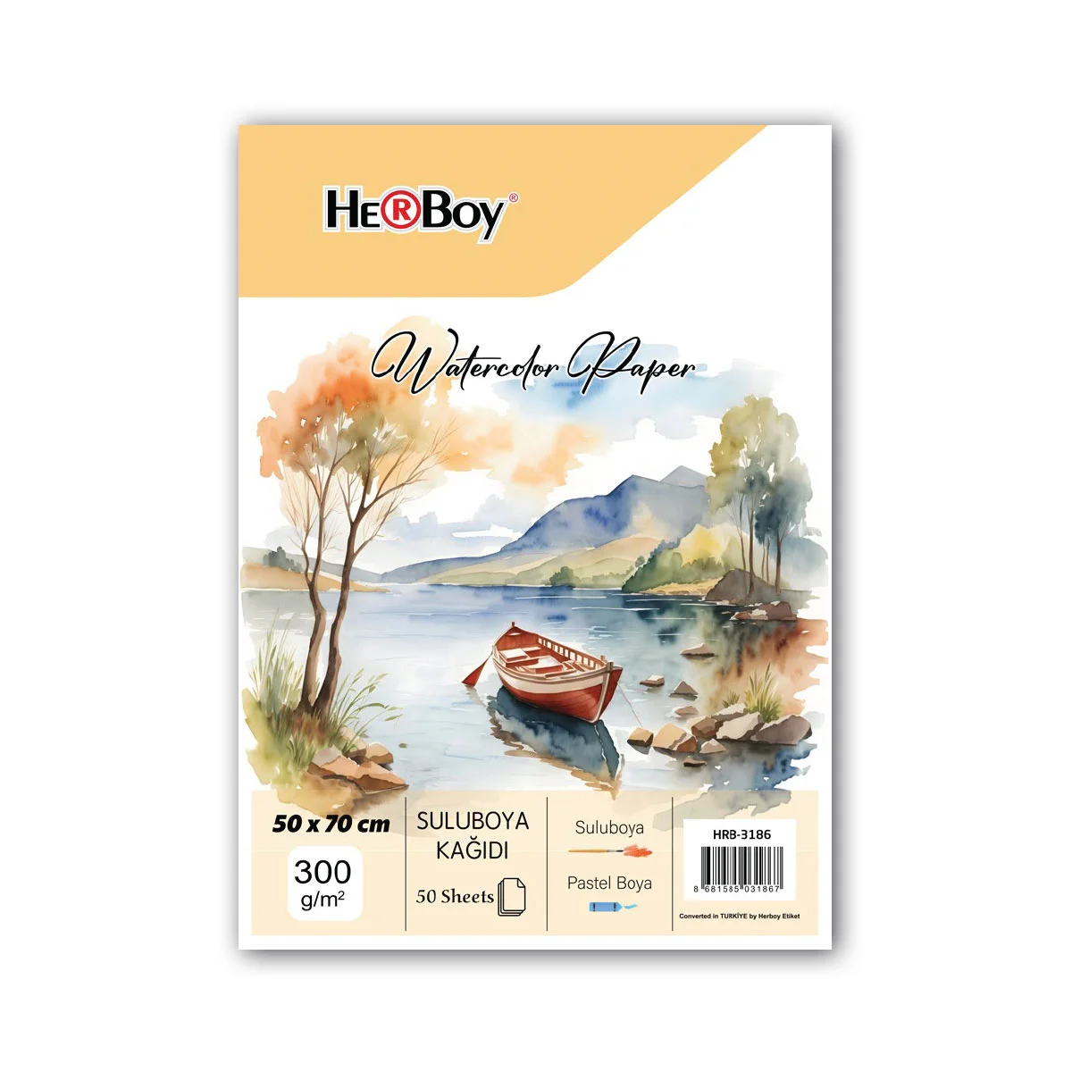 HERBOY SULUBOYA KAĞIDI 50X70CM 300GR 50'Lİ  HRB-3186