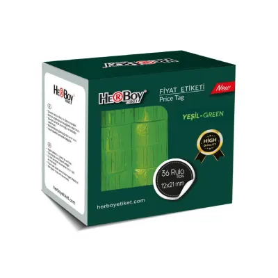 HERBOY HERBOY YEŞİL FİYAT ETİKETİ 12X21- 36 AD.  HRB-137