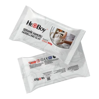 HERBOY SERAMİK HAMURU BEYAZ 500GR  HRB-3503