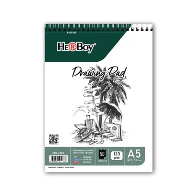 HERBOY SPİRALLİ DRAWING PAD A5 120 GR 50'Lİ              HRB-3288
