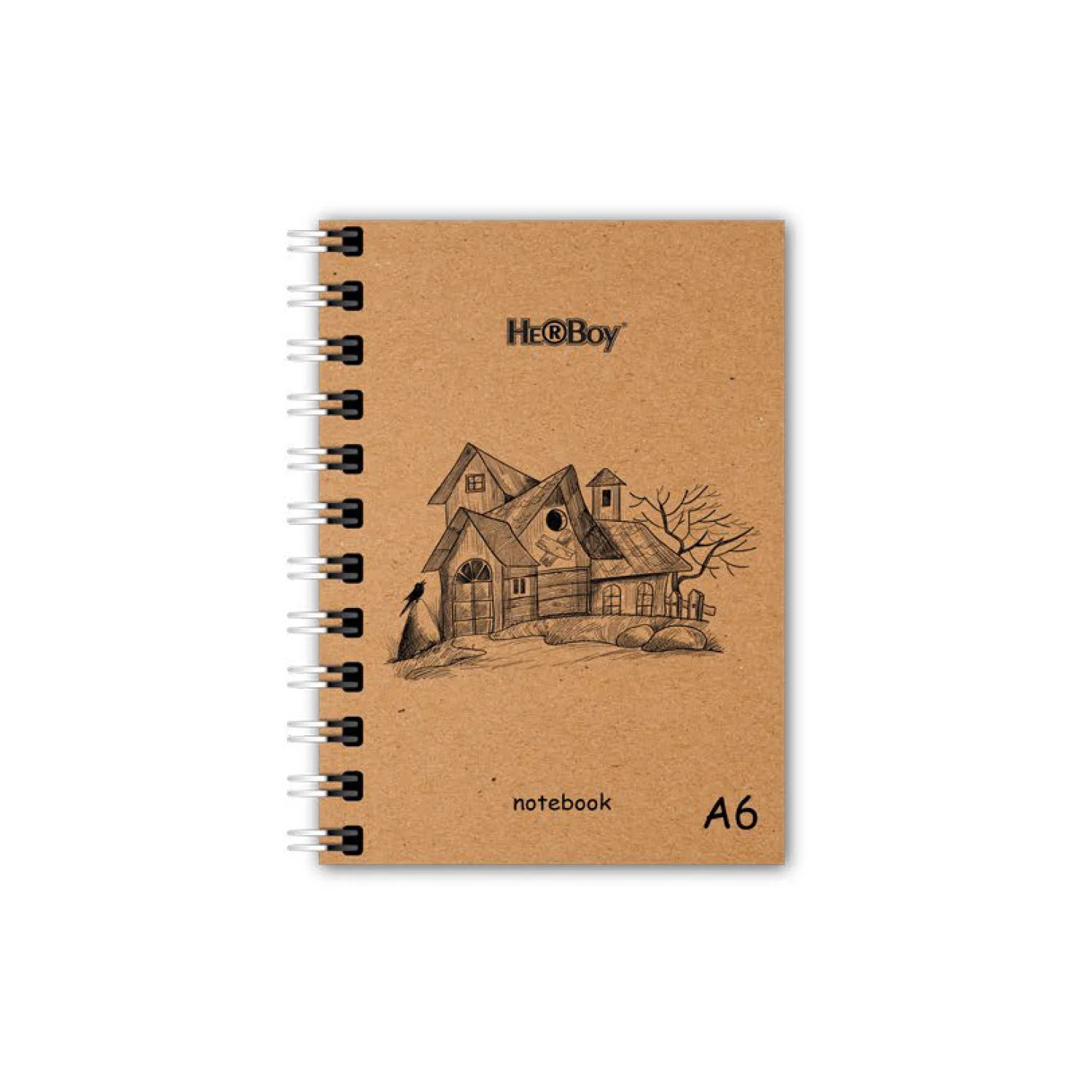 HERBOY KRAFT SERT KAPAK SPİRALLİ ÇİZGİLİ DEFTER 70GR A6 80 Lİ  HRB-3222