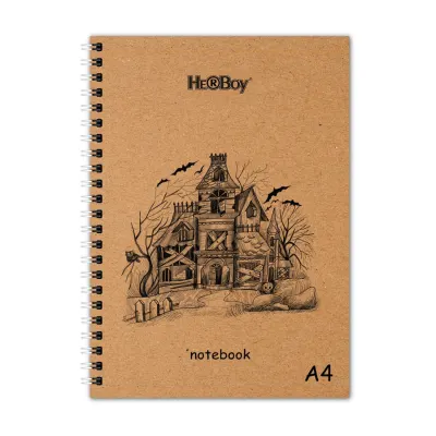HERBOY KRAFT SERT KAPAK SPİRALLİ DÜZ DEFTER 70GR A4 80 Lİ  HRB-3223