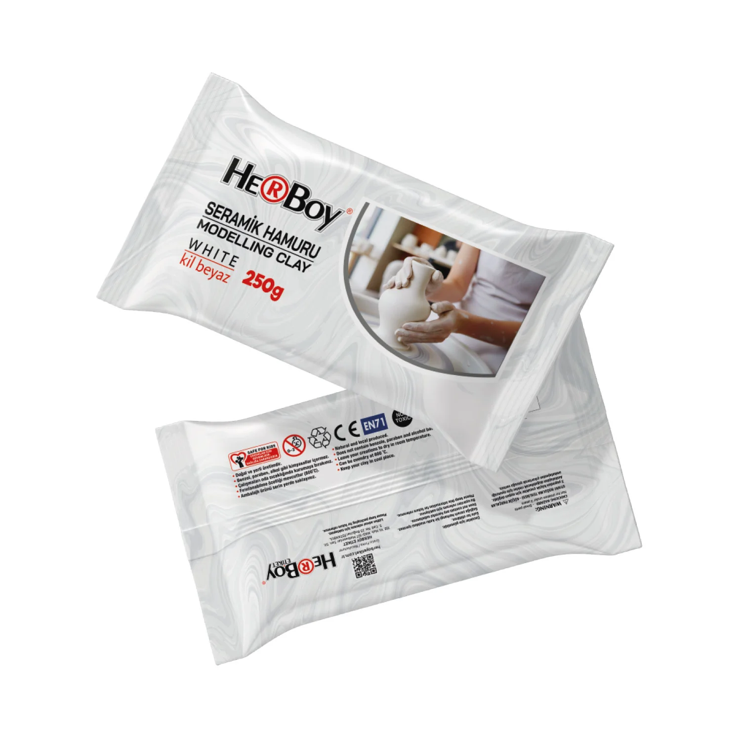 HERBOY SERAMİK HAMURU BEYAZ 250GR  HRB-3501