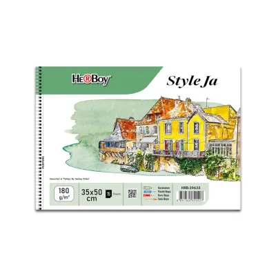 HERBOY STYLE JA SPİRALLİ RESİM DEFTERİ 180GR 35X50 15Lİ  HRB-39633