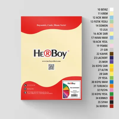HERBOY FON KARTONU  A4  160GR NO:11 KREM HRB-2998