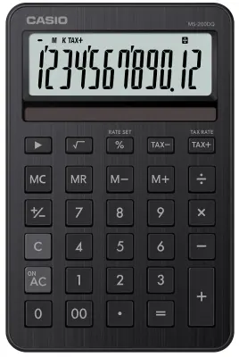 CASIO HESAP MAKİNESİ MASAÜSTÜ MS-200DQ-BK-W-DP