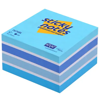 KRAF YAPIŞKANLI NOT KAĞIDI KÜP 76x76 400 YP PASTEL BLUE 7676BL