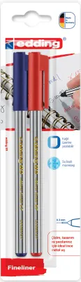 EDDING FINELINER E-89 2 LI BLS. MAVİ & KIRMIZI