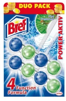 BREF KLOZET KOKUSU POWER AKTIV İKİLİ 8 TOP ÇAM 100g