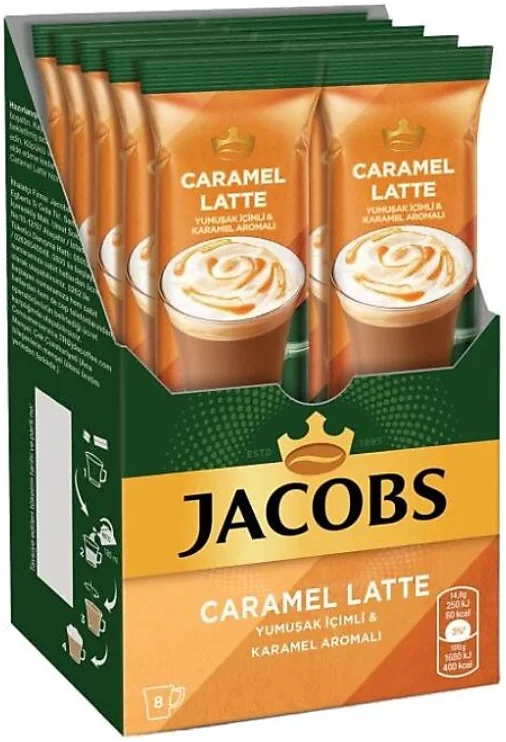 JACOBS CARAMEL LATTE ÖZEL KAHVE KARIŞIMI 14.8g 8 Lİ 4091177