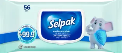 SELPAK ISLAK HAVLU ANTİBAKTERİYEL 56 LI (KOLİ=56 LI x 12 PK) 7904143