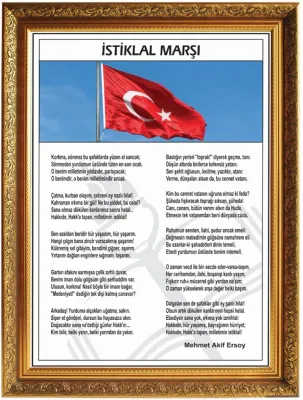 PANDA EĞİTİM ATATÜRK KÖŞESİ YALDIZLI ÇERÇEVELİ İSTİKLAL MARŞI 60x80 PAN 641