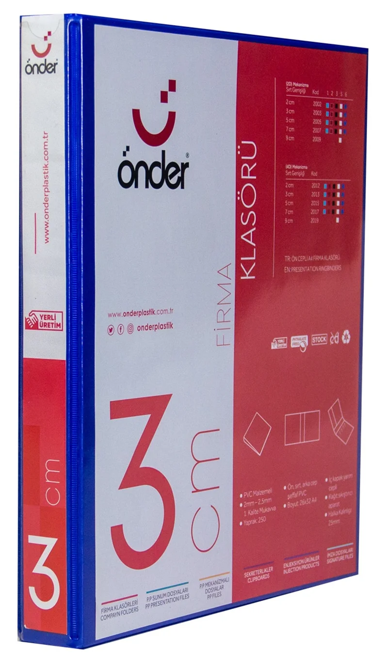 ÖNDER HALKALI DOSYA A4 2 HALKA 3 CM LACİVERT 2003-6 (Best)