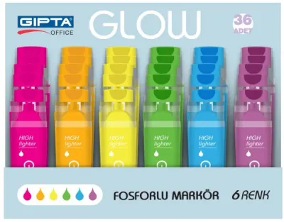 GIPTA FOSFORLU KALEM NEON 36 LI STAND F157800 (Best)